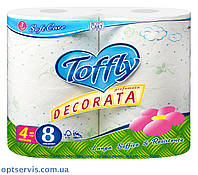 Туалетная бумага Toffly SoftCare Decorata 3-х слойная 4 х 250 отрывов