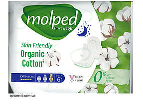 Прокладки гігієнічні Molped Pure&Soft Night Extra Long 6 крапель 6 шт