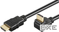 Кабель мониторный HDMI M/ M 2.0m, HS + Ethernet 270вверх Gold, HQ, черный (75.03.1922-40)