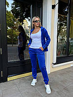 Женский велюровый спортивный костюм XS-S M-L XL-2XL (42-44 46-48 50-52) кофта на молнии ЭЛЕКТРИК