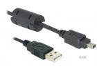 Кабель устройств Delock (Germany) USB 2.0 A->mini 4p M/ M 1.8m, 1.5м Sony+Ferrit (70.08.2248-20)
