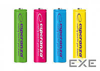 Аккумулятор Esperanza AAA 1000mAh Ni-MH * 4 mix of colors (EZA107)