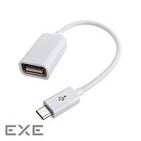 Дата кабель OTG USB 2.0 AF to Micro 5P 0.16m white Lapara (LA-UAFM-OTG white)