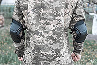 Налокотники защитные военные быстросъемные для ВСУ. Налокотники тактические черные с Гербом Украины