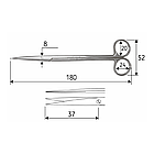Ножиці 18 cм, гострий/гострий, прямі, J-22-090, фото 2