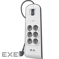 Мережевий фільтр-подовжувач BELKIN BSV604VF2M White 2 м