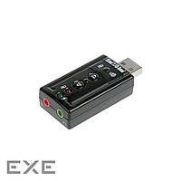 Звуковая карта Dynamode USB 8(7.1) каналов 3D длина кабеля 25 см черная (USB-SOUND7-BLACK)