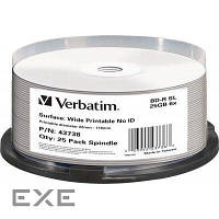 Диски VERBATIM BD-R SL 25 Gb 6x Cake 25 pcs Wide Print 43738 Диски VERBATIM BD-R SL 25 Gb 6x