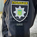 Куртка жіноча тактична зимова Хантер Софтшелл фліс Поліція чорна, фото 8