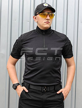 Убакс  бойова сорочка короткий рукав чорна з термотканини CoolPass antistatic