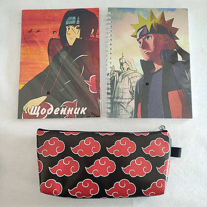 Набір Наруто: щоденник, пенал, скетчбук / Naruto
