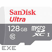 Карта памяти microSDXC, 128Gb, Class10 UHS-I, SanDisk Ultra A1, без адаптера (SDSQUNR-128G-GN6MN)