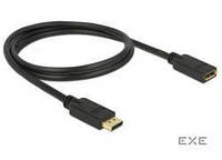 Кабель монитора-сигнальный Delock DisplayPort M/F 1.0m,v1.2 4K@60Hz D=7.3mm Gold Cu (70.08.3809-20)