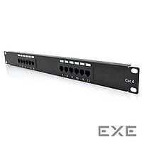 Патч-панель 19" 12хRJ-45 UTP 1U cat.6 Pipo (PP126191U)