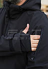 Тактична куртка Хантер Софтшелл чорна на сітці, фото 8