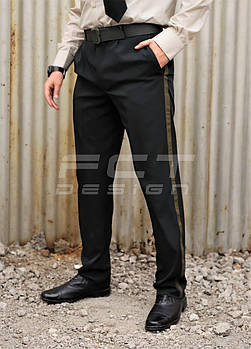 Тактичні штани літні повсякденні НГУ з лампасом хакі