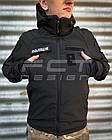 Куртка тактична Хантер Софтшелл чорна на сітці для поліції, фото 3