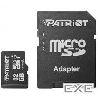 Карта памяти PATRIOT microSDHC LX 32GB UHS-I Class 10 + SD-adapter (PSF32GMCSDHC10)