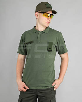 Тактична футболка Поло ЗСУ хб хакі