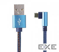 Дата кабель USB 2.0 AM to Micro 5P 1.0m corner Cablexpert (CC-USB2J-AMmBML-1M-BL)