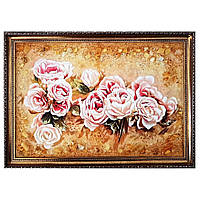 Картина "Розы" из янтаря 40х60