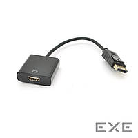 Конвертер Display Port (папа) на HDMI(мама) 30cm, Black, 4K/ 2K, Пакет (8628)