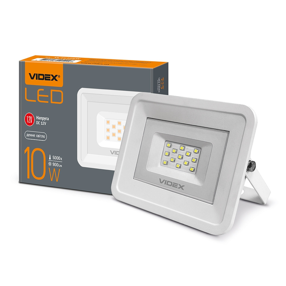 LED прожектор автономний на сонячній батареїVIDEX  10W 5000K 12V