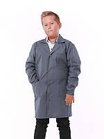 Халат шкільний робочий Garment Factory для уроків трудового навчання, халат на працю, тканина саржа, колір сірий, 44 розмір