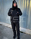 Костюм жіночий тактичний зимовий Хантер термо фліс Софтшелл Поліція чорний, фото 4