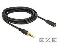 Кабель аудіо-сигнальний Jack 3.5mm 4pin M/ F 3.0m,Apple Long 1:1 AWG24 AUX Gold,чорн (70.08.5633-10)