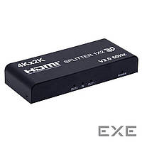 Переходник мониторный Lucom HDMI 1x2 (Splitter), Act v2.0 4K@60Hz, черный (62.09.8249-1)