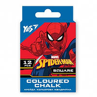 Мел YES Marvel.Spiderman цветной 10х10 квадратный 12 шт