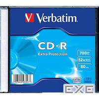 Диск CD Verbatim CD-R 700Mb 52x 1шт Slim Case (43347-1disk)