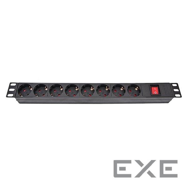 Блок Розеток Atcom 1U 19" (PDU-8W-C2С-WS) 8 Розеток, с Выключателем ...