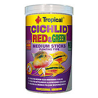 Сухой корм для аквариумных рыб (цихлид) Tropical в палочках Cichlid Red & Green Medium Sticks 1 л (138968)