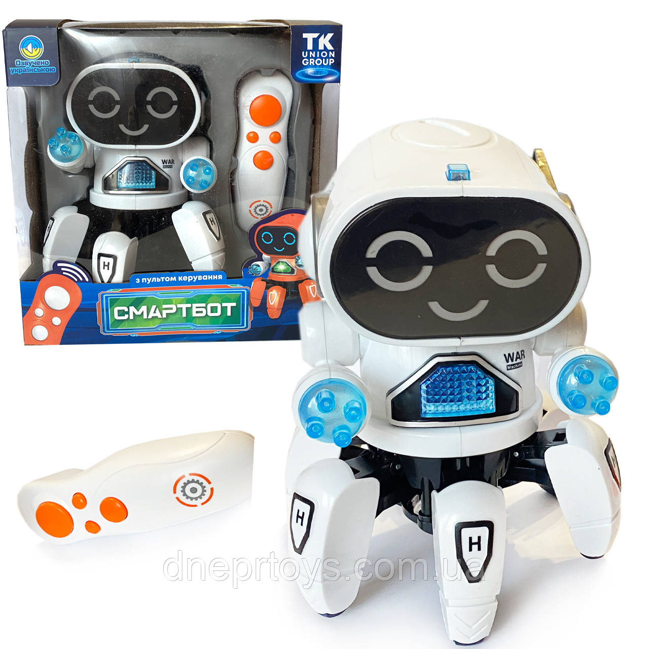 Робот на радіокеруванні Смартбот, білий, TK Group, українська мова, казки, пісні, рухається, танцює, підсвічується,17*12см (41852), фото 1