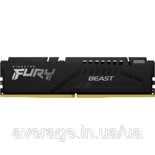 Модуль памяти для компьютера DDR5 16GB 5200 MHz Beast Black Kingston Fury (ex.HyperX) (KF552C40BB-16)-Гарантия!