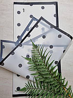 Пленка матовая листовая черный горох с черной каймой, 60х60см, 55мкр, 20 листов PMSP-1