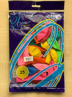 Шарики Balloons 10' (26 см), пастель ассорти, 25 шт/уп 1025-800
