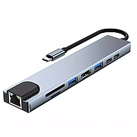 Многопортовый переходник USB Type-C переходник Хаб RJ45 LAN