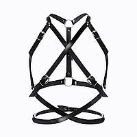 Портупея жіноча з натуральної шкіри чорного кольору Art of Sex розміри XS S M Кайф