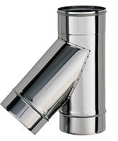 Трійник 45° з неіржавкої сталі