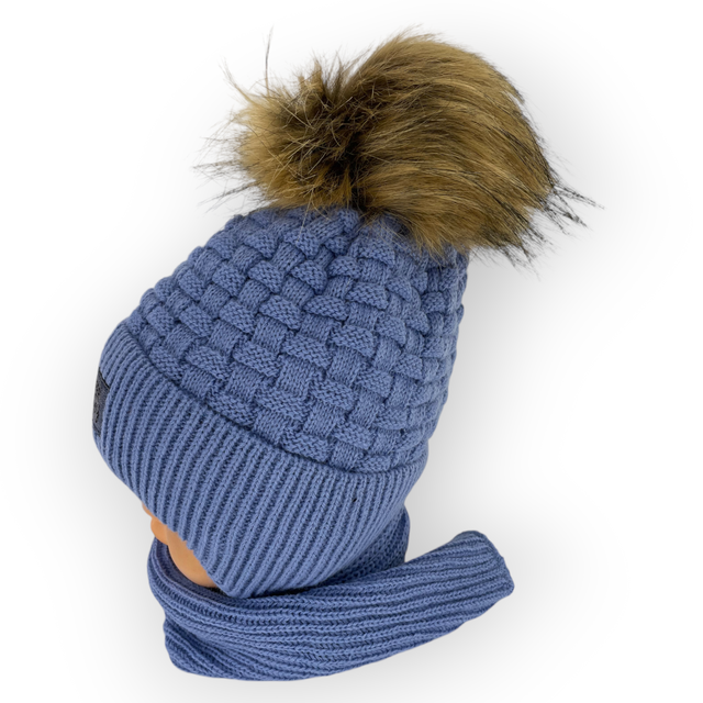 Шапочка для новорожденных на завязках для мальчика Шапочка для новорожденных на завязках для мальчика