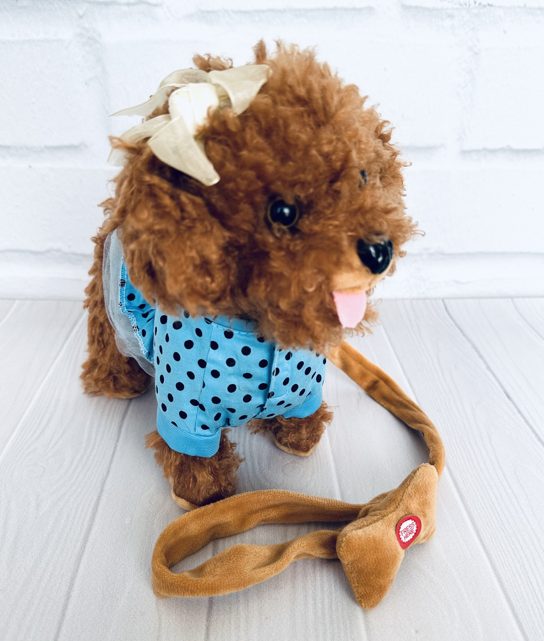 Мягкая игрушка "Собачка на поводке" В ГОЛУБОМ арт. 21253/1 (ID ...