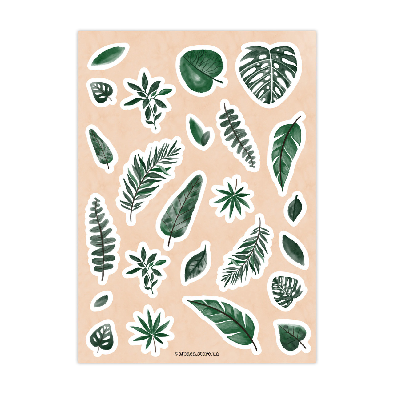 Купить Стикеры Alpaca Листочки 11x15 см, цена 45 ₴ — Prom.ua (ID ...
