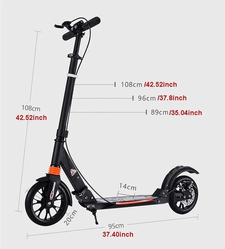 Scooter Disk Brake удобный складной двухколёсный самокат с 2-амортизаторами и ручным тормозом - фото 9 - id-p1933228323