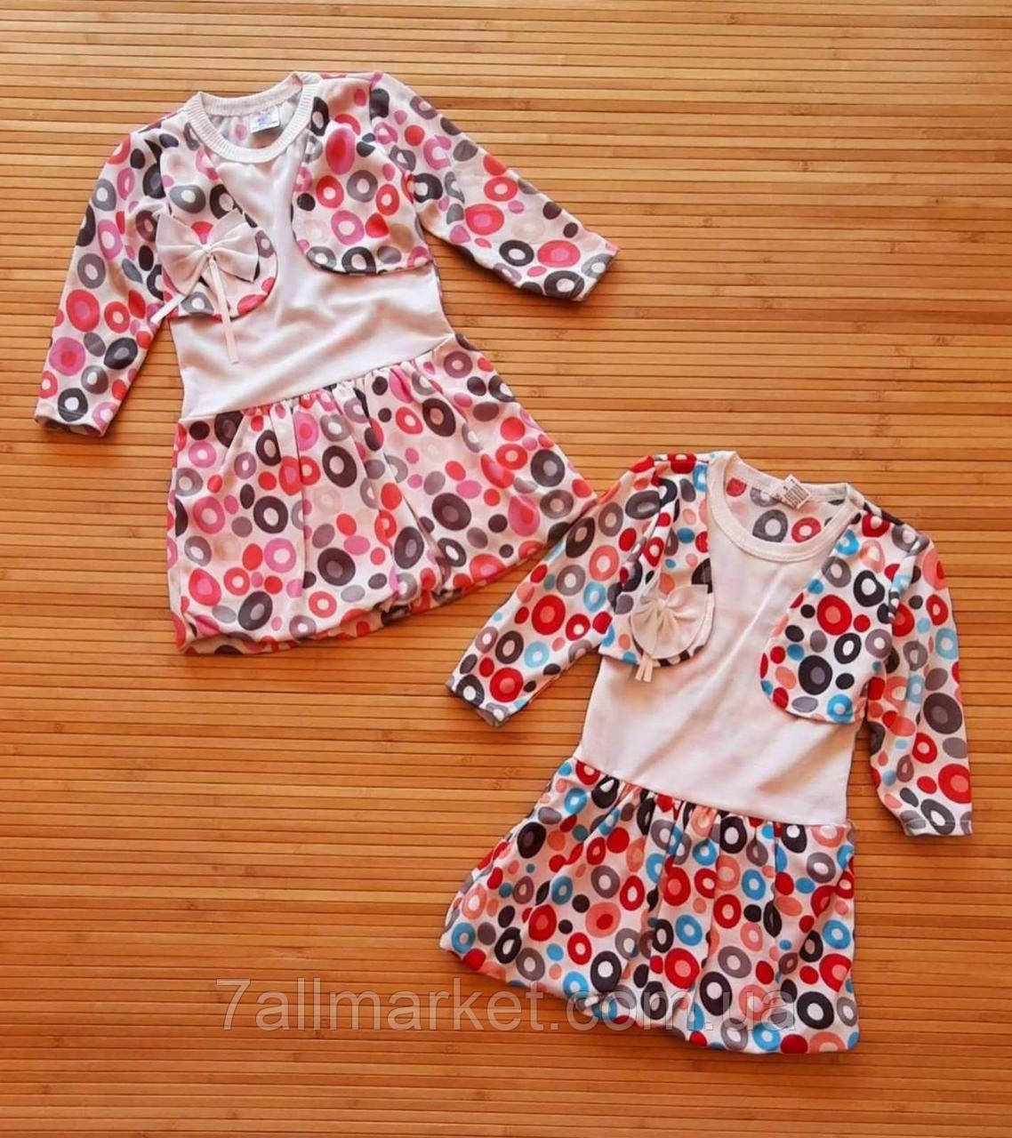 Плаття-обманка дитяче з принтом на дівчинку 6-12 міс (2хв) "MARI" купити гуртом в Одесі на 7км