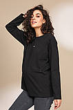 Лонгслів - кофта для вагітних та годуючих мам Erica S Юла Мама Чорний NR-33.021, фото 6