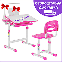 Шкільний Комплект Зростаюча Парта і Стілець Трансформери FunDesk Bellissima Pink Учнівський Стіл Рожевий