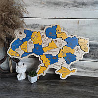 Многослойная деревянная карта Украины на стену